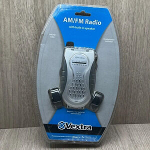 Vextra VX2093 Portable AM/FM Radio with Built-in Headphones Head Set
